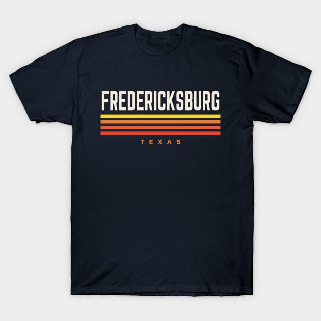Fredericksburg Texas Retro Vintage Stripes T-Shirt by PodDesignShop